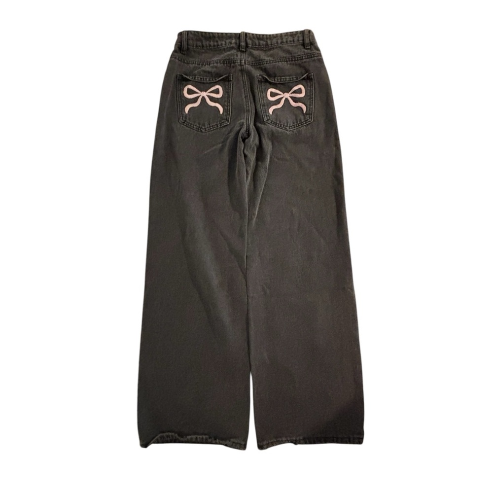 Edikted Bow Pocket Wide Leg Jeans - Picture 3 of 5